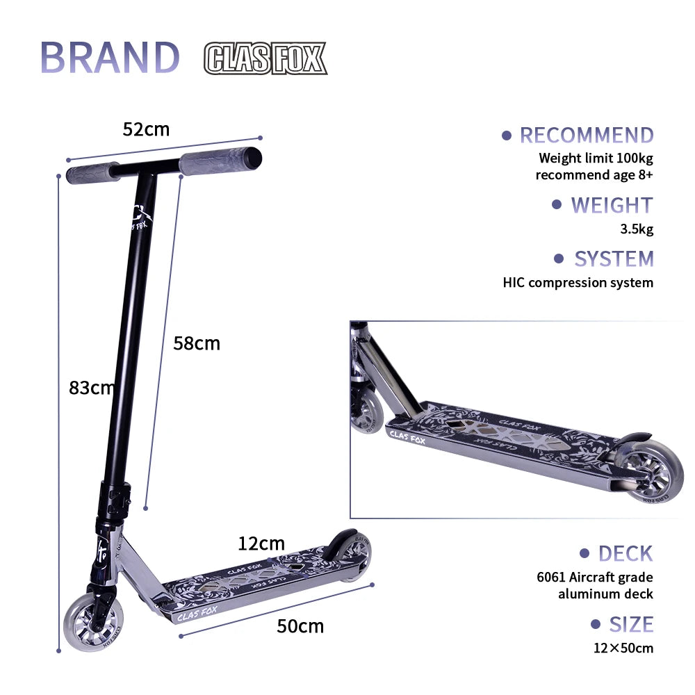 Hot Selling 110 Metal Core Wheel Stunt Scooter Pro Scooter Extreme Scooter Rainbow