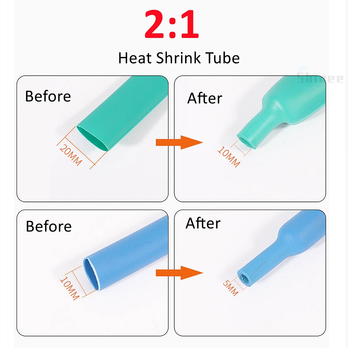 1/5/10/25M 2:1 Black 1 2 3 5 6 8 10mm Diameter Heat Shrink Heatshrink Tubing Tube Sleeving Wrap Wire Sell DIY Connector Repair