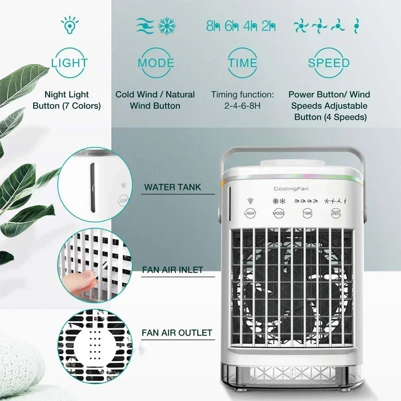 Desktop Air Conditioner Fan Small Air Cooling Machine Small Air Conditioner Household Water Cooling Summer Dormitory Artifac Car