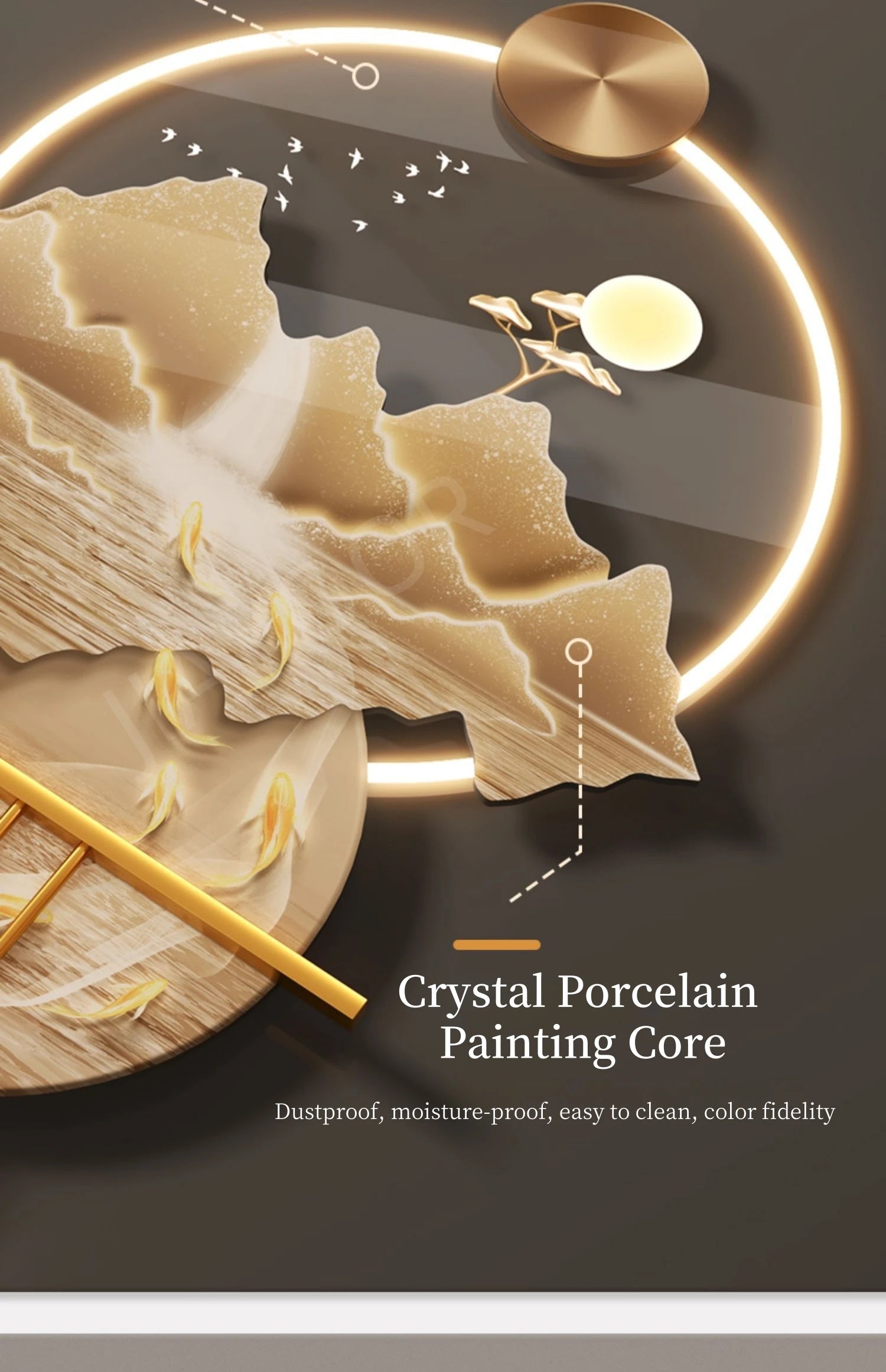 Modern Creative Entrance LED Mural Light For Corridor Living Room Dining Study Hanging Painting Lustre Home Decoration Wall Lamp