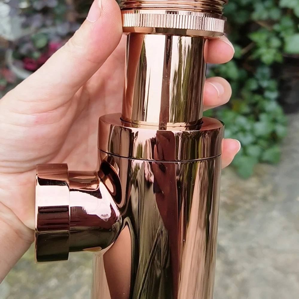 Rose Bathroom Siphon Drainer Sink Bottle Trap Modern Pop Up Filter Fixture Waste Stopper Set Washbasin Hose Accessory Renovation