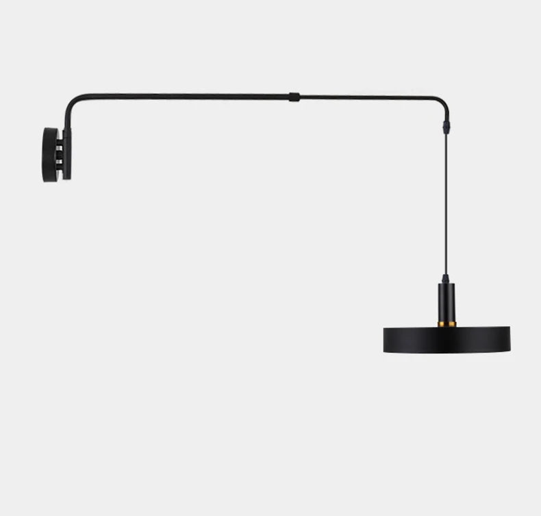 Modern Black Metal Wall Light For Bedroom Bedside Reading Long Arm Wall Lamp Scalable Adjustment