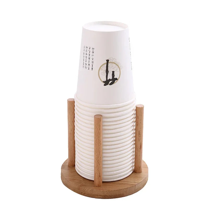 Disposable Paper Cup Storage Rack Wooden Guest Paper Cup Sorting Rack Embedded Cup Holder Household Cup Picker