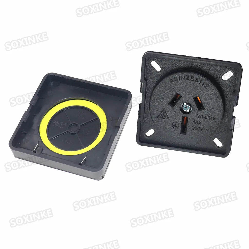 Australia New Zealand Waterproof Power concealed Socket Industrial Electrical Power Connector with Dustproof Cover 15A