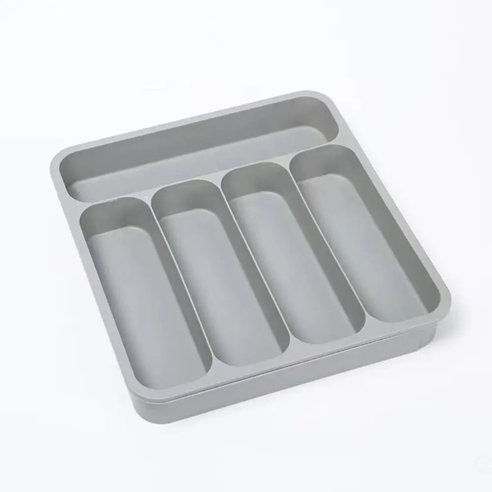 Plastic Cutlery Drawer Organizer 6-Slot Save Space Flatware Storage Divider Adjustable Dustproof Expandable Utensil Tray Kitchen