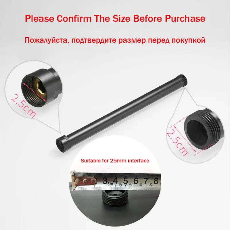 Shower Extender Gray Black Shower Extension Rod Shower Bracket 30\40\50 cm Shower Extension Rod Riser Tube Bathroom Accessories