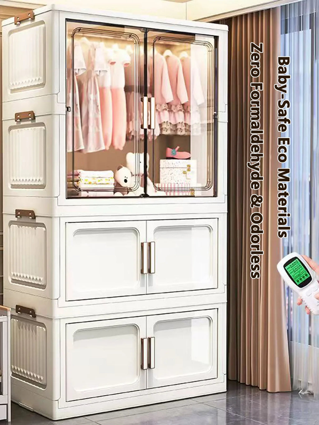 Folding Storage Cabinet Wall Mounted Foldable Locker Compact Organizer for Home Office Space Saving Design