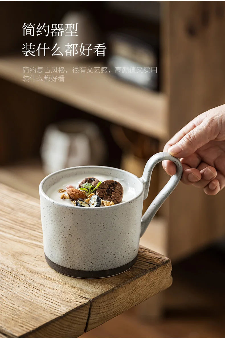 Creative Big Ear Design Ceramic Mug Large Capacity Coffee Cup for Home Use