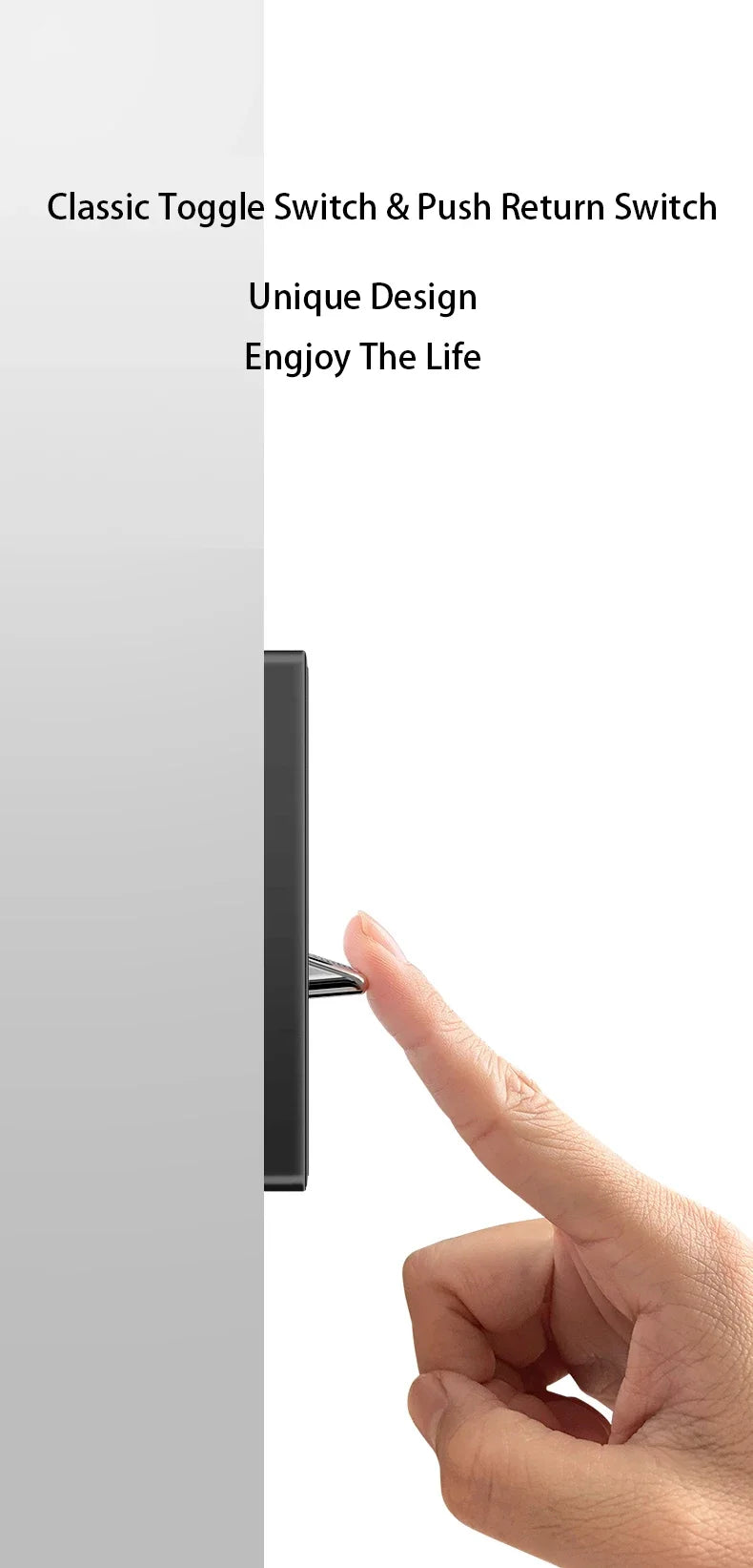 Wall Light Switch Chrome Toggle Press Button Tempered Glass Plate Blue LED Light 1 2 3 4 Gang White Black Gray Gold