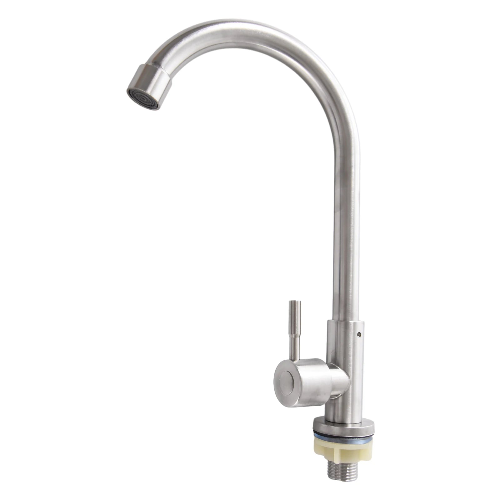 Kitchen Faucet Stainless Steel -=-Water Tap Single Cold Free Rotation Deck Mounted =-Single Lever Bathroom Kitchen Sink Faucet