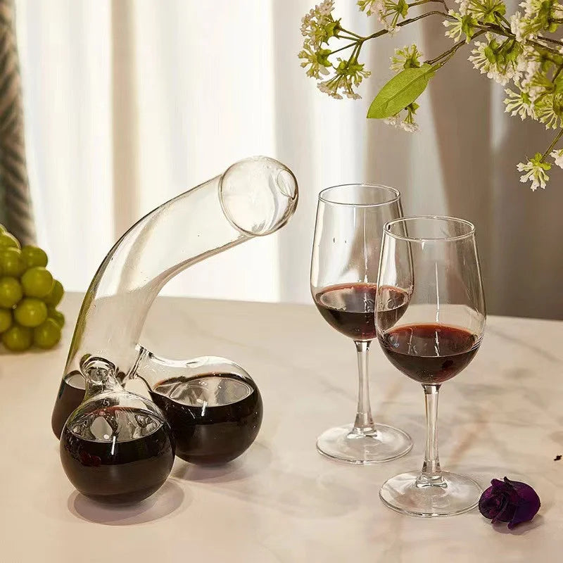 Creative Funny Wine Glasses with Lid Transparent Beverage Bottle Bar Party Whiskey Champagne Brandy Cocktail Glass Cup Decanter