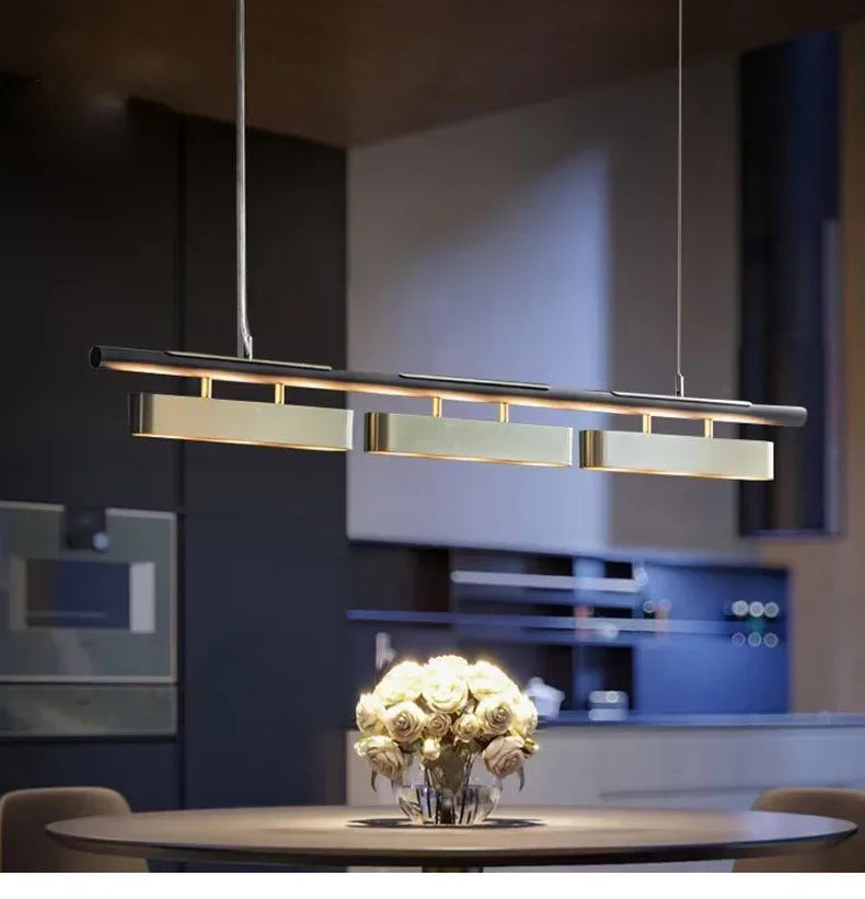 Modern LED Dining Table Chandeliers Minimalist Long Pendant Lights Living Room Coffee Desks Kitchen Home Indoor Lighting Fixture