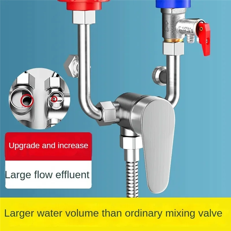 A69efor Electric Water Heater Bathroom Shower Hot Cold Water Faucet Fittings Mixing Valve