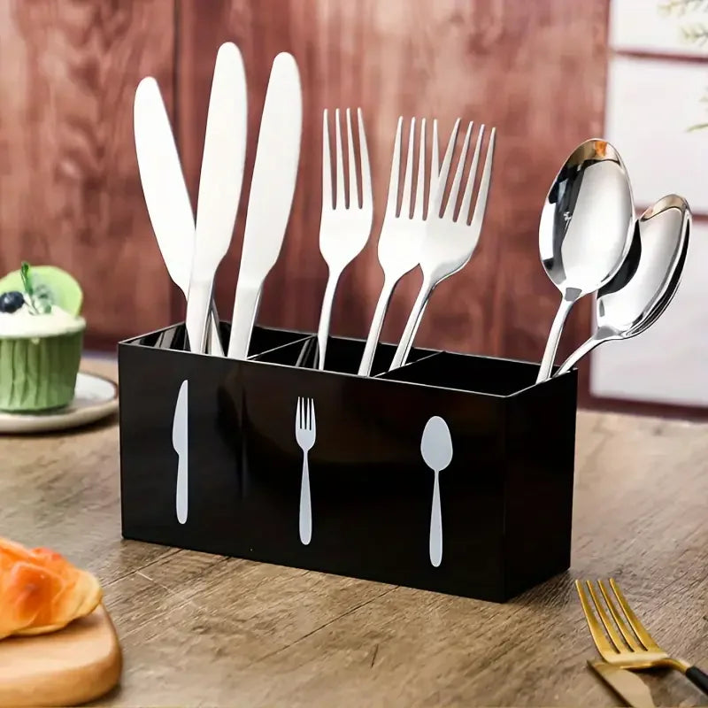 Kitchen Cutlery Organizer Knife Stand Plastic Drain Storage Holder Spoon Fork Chopstick Kitchenware Cooking Tool Tray Shelf Box