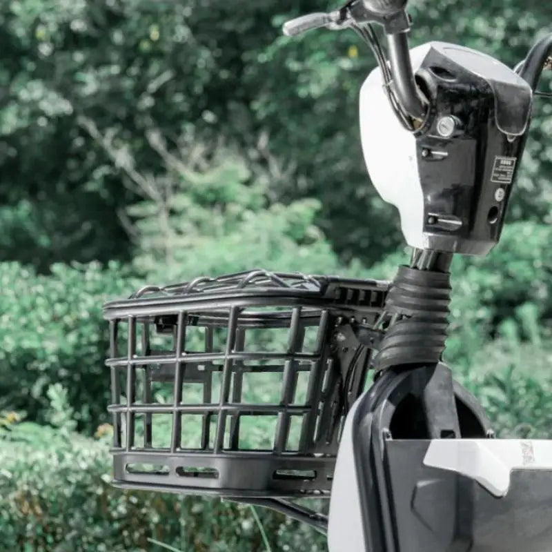 Durable Black PC Bike Basket with Lid; Front-Mounted, Anti-Extrusion for Electric Bikes