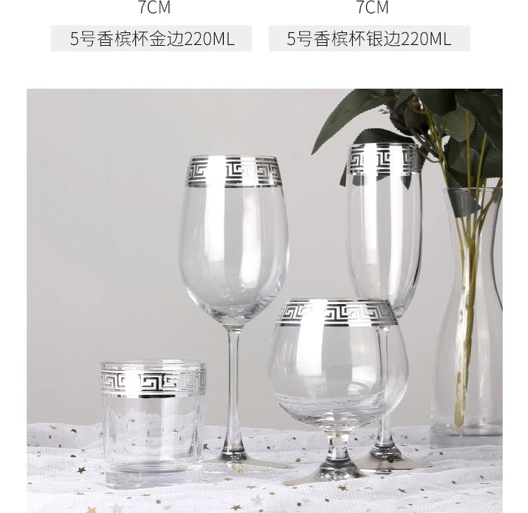 Phnom Penh European Glass Brandy Champagne Glasses Tall Wine Glasses Crystal Wine Glasses Table Household Glasses