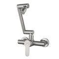 Stainless Steel Foldable Basin Faucet Wall Mounted Bathroom Kitchen Sink Washbasins Cold Hot Water Mixer Tap 360 Degree Swivel