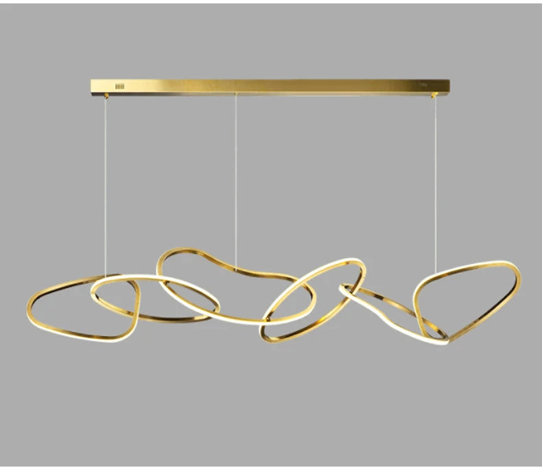 Postmodern Luxury led hanging lamp Minimalist art Personality Chandelier for Living Dining room Iron LED ring chandelier Light