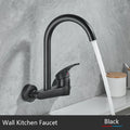 BAKALA Black Brass Chrome Taps For Kitchen Sink Kitchen Tap Chrome Dual Hole Wall Kitchen Mixer Kitchen Faucet Torneira Cozinha