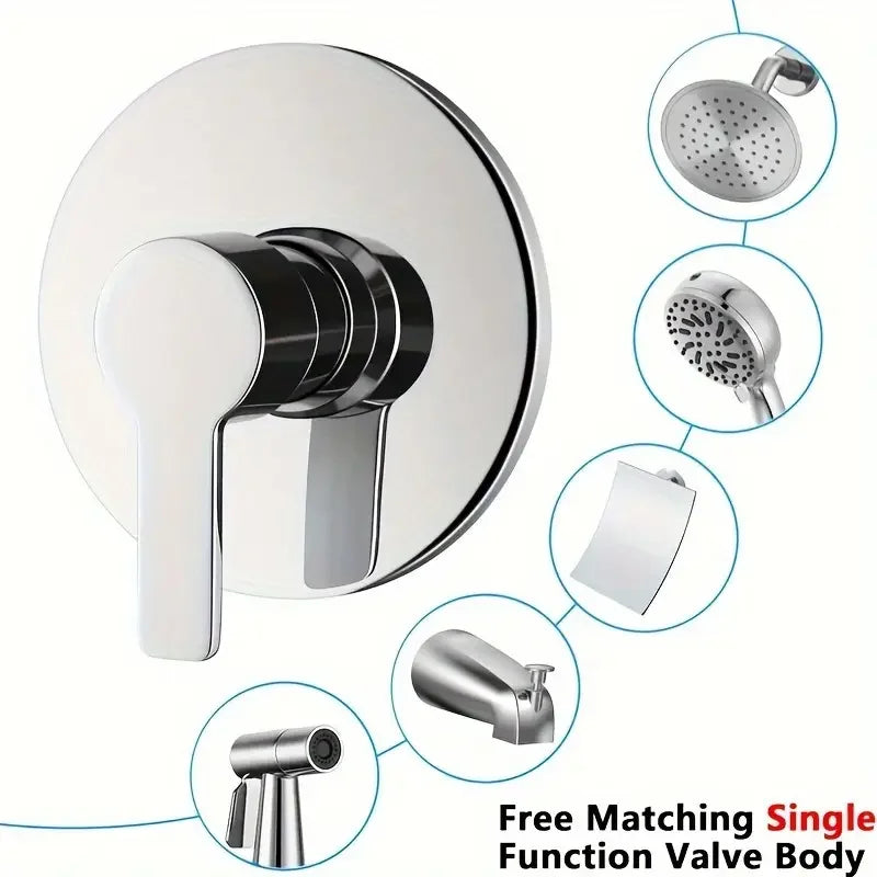 Bathroom Wall Mounted Hot And Cold Water Mixing Valve Body Faucet Solid Brass Black Single Handle Concealed Shower Faucet Mixer