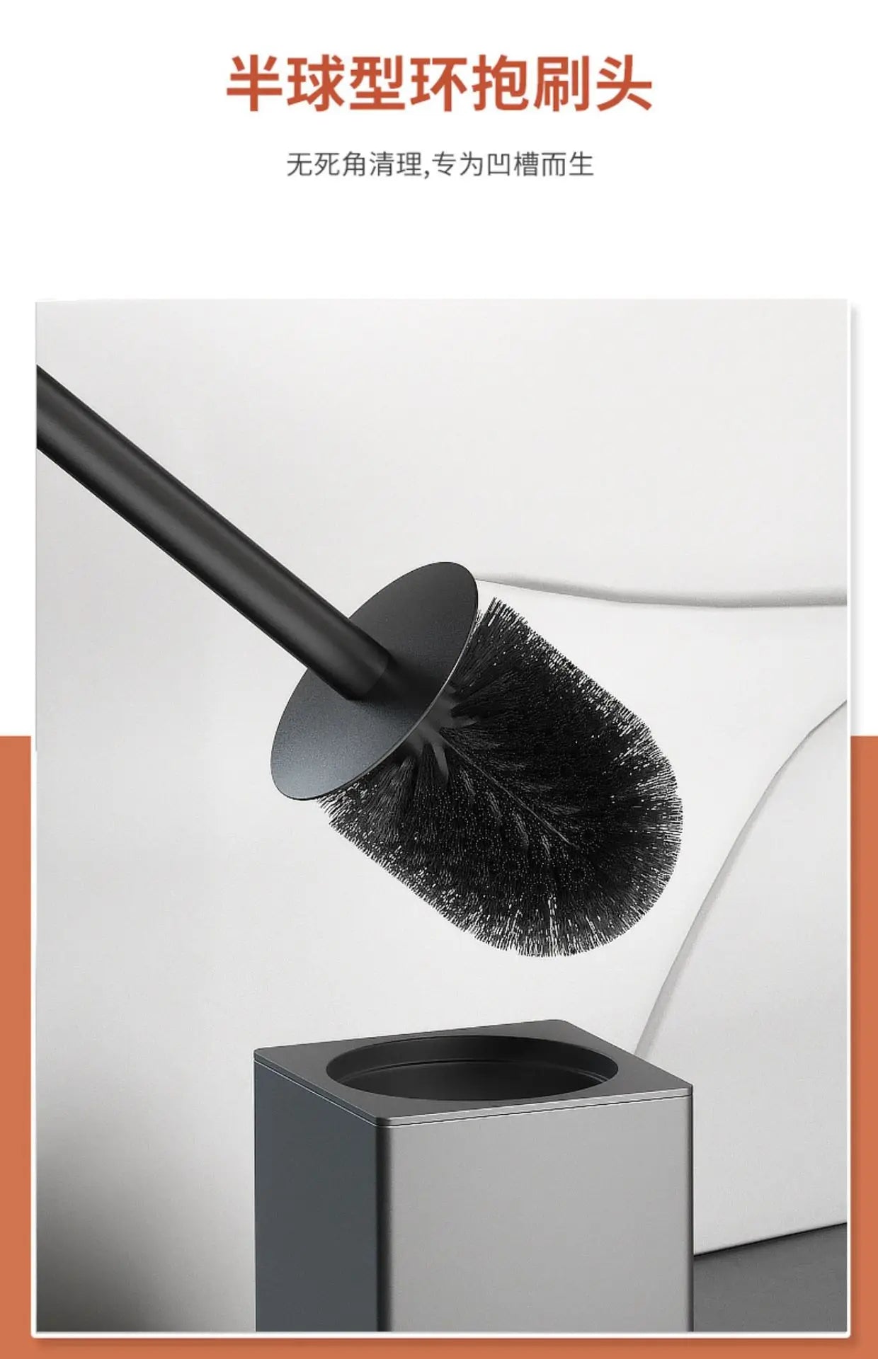 Toilet Brush Holder Wall Mounted Bathroom Cleaning Brush Toilet Brushes For Cleaning Storage Space Aluminum