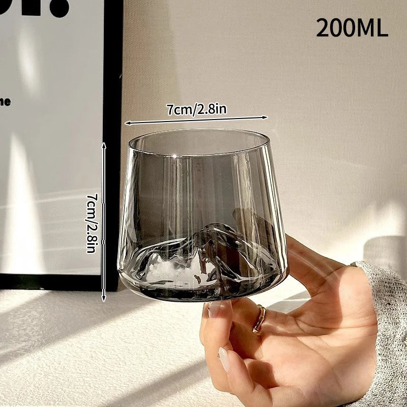 Transparent Whiskey Glasses Mountain Crystal Glass Drinking Glasses for Drinking Bourbon, Cognac, Scotch, Cocktails 125-380ml