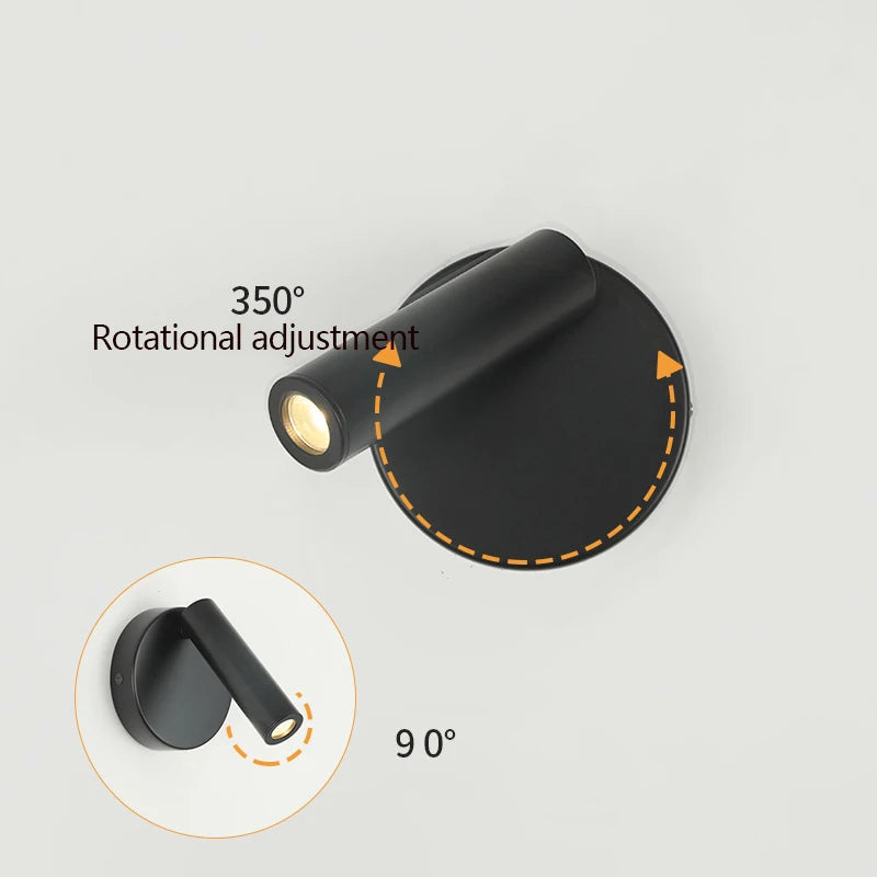 Hotel wall lamps, bedroom bedside with switch，LED exposed Staircase spotlights, ambient lights, lighting lamps and reading lamp