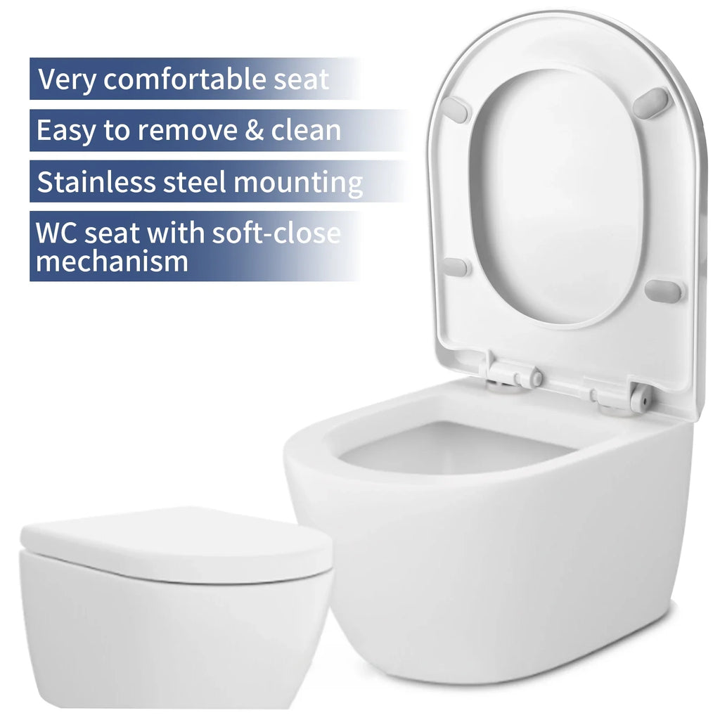 Toilet Seats with Slow Close Hinges Cover Toilet Accessory Portable Slow Down Seat Cover Bathroom Fixture Toilet Parts