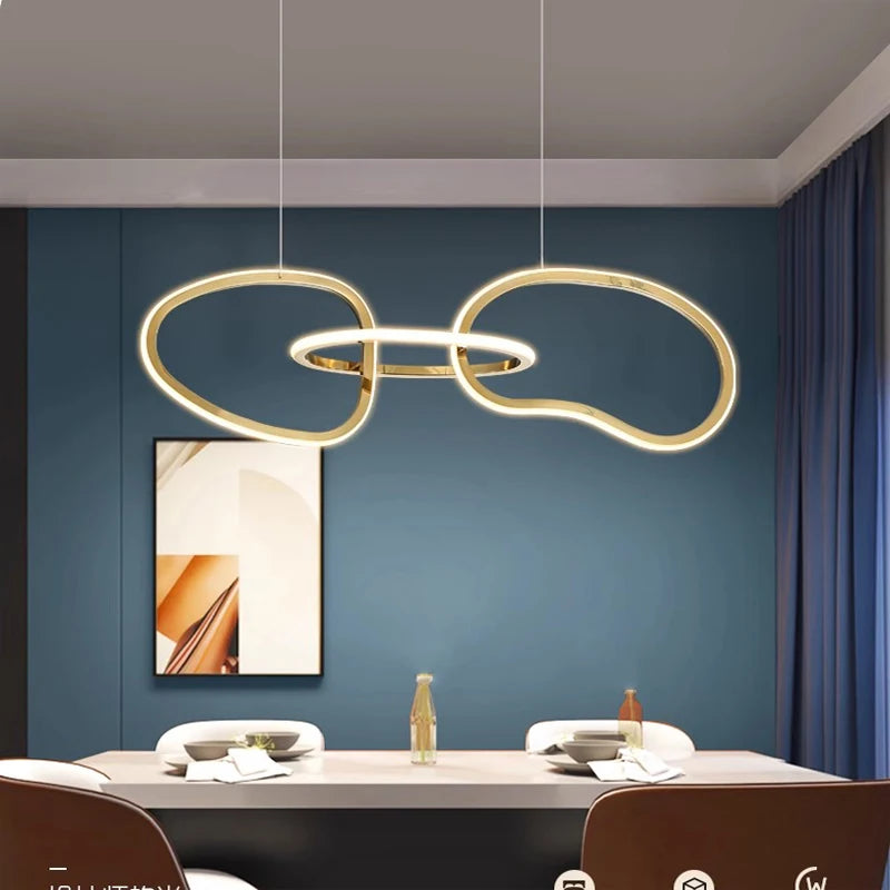 Light luxury LED lustre pendant lights hanging lamps black gold rose gold light for indoor bedroom dining table light fixture