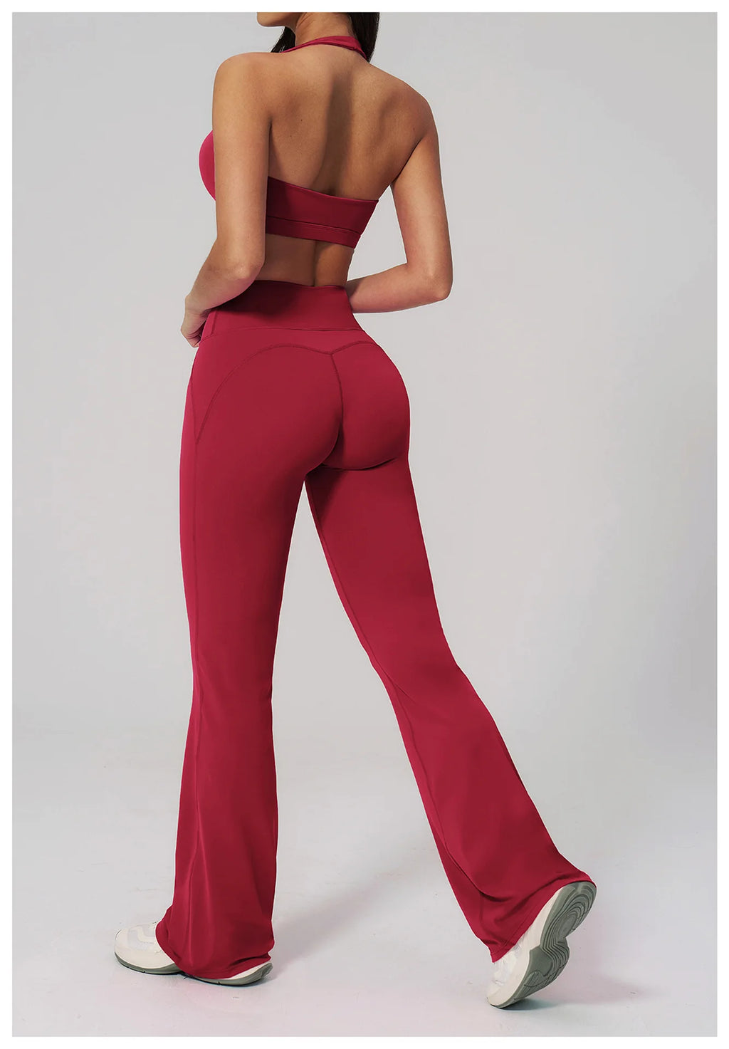 2PCS Flared Pants Yoga Set Women's Tracksuits Gym Fitness Outfits Sports Sets Female Shockproof Sports Bra Yoga Workout Clothes