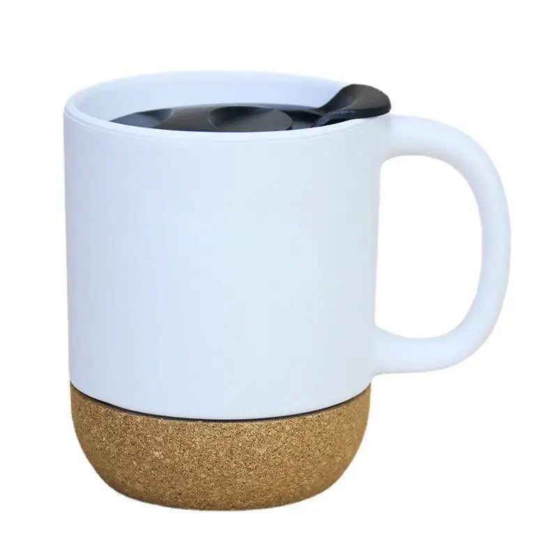 Cork Bottom Ceramic Frosted Coffee Mug Non-slip 350ml Easy Wash Drinking Cup for Office Home Gift Giving