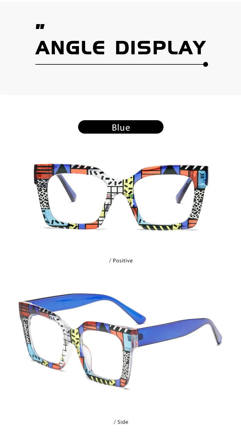 Customized Prescription Glasses Women Multi-Focal Progressive Photochromic Anti-Blue Light Myopia Hyperopia Lens Eyeglasses