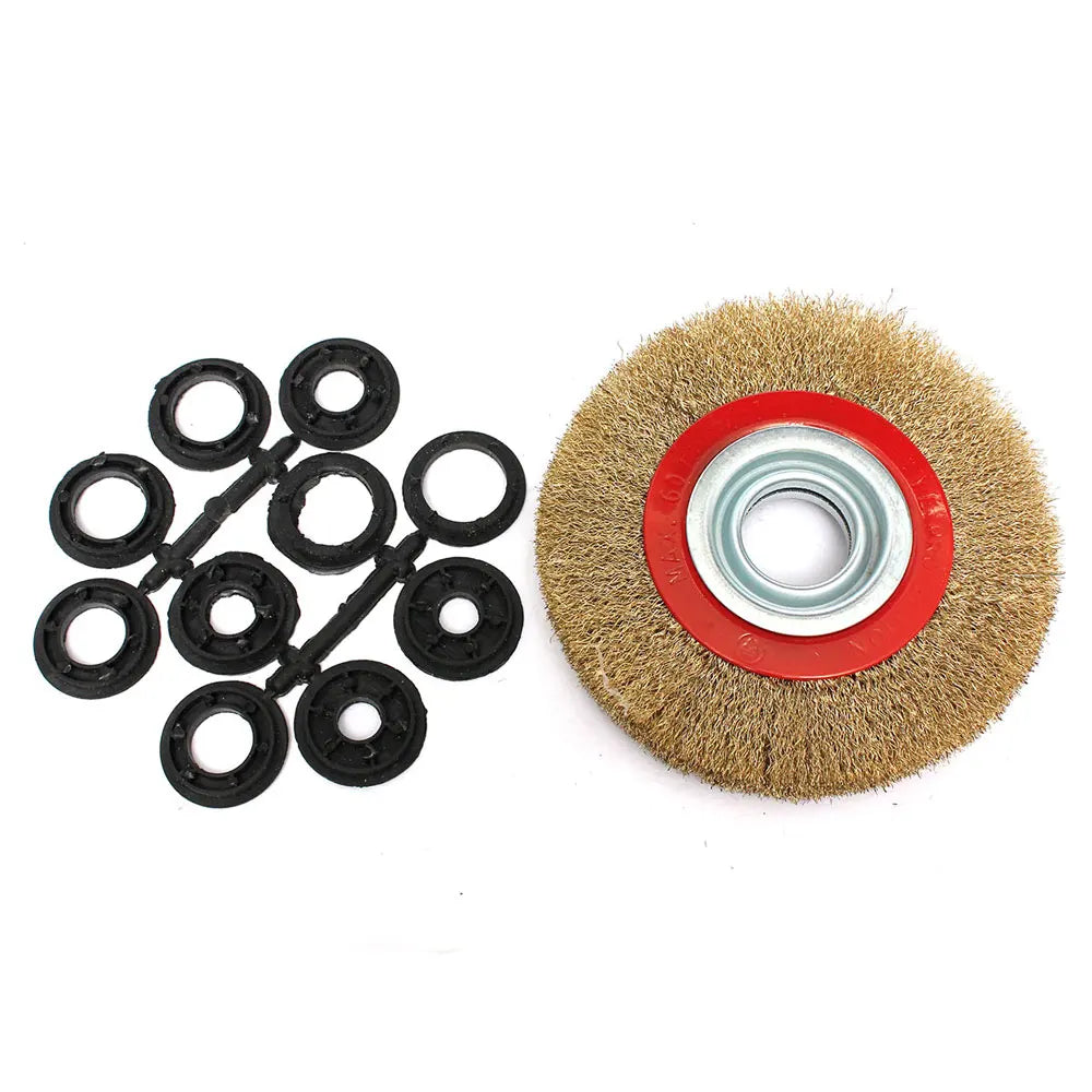 Flat Steel Wire Wheel Brush 5" 6" 8" Steel Wire Brush Rust Removal Polishing Tools For Bench Grinder Polish 125mm/150mm/200mm