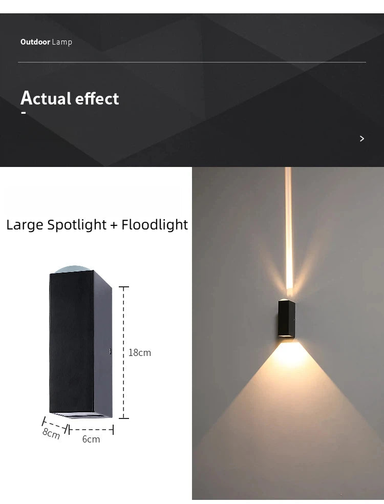 LED Indoor Outdoor Wall Lamps Villa Courtyard Pillar Spotlight Stair Lighting Boundary Home Illumination