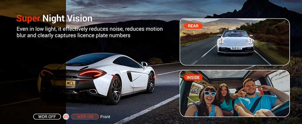 HD 1080P 2/3 camera Dash Cam for cars Front And Inside car camera with IR Night Vision Loop Recording wide angle Car DVR Camera