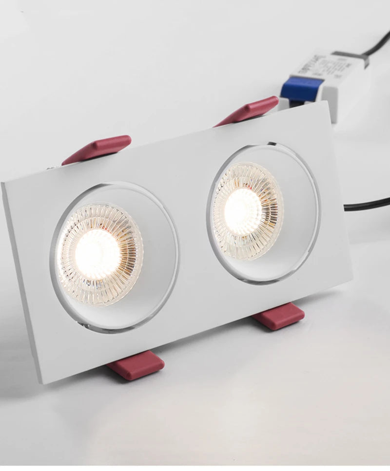 Modern Simple Down Light Embedded Dark Decoration Household Ultra-Thin No Main Light Adjustable Angle LED Anti-Glare Spotlights