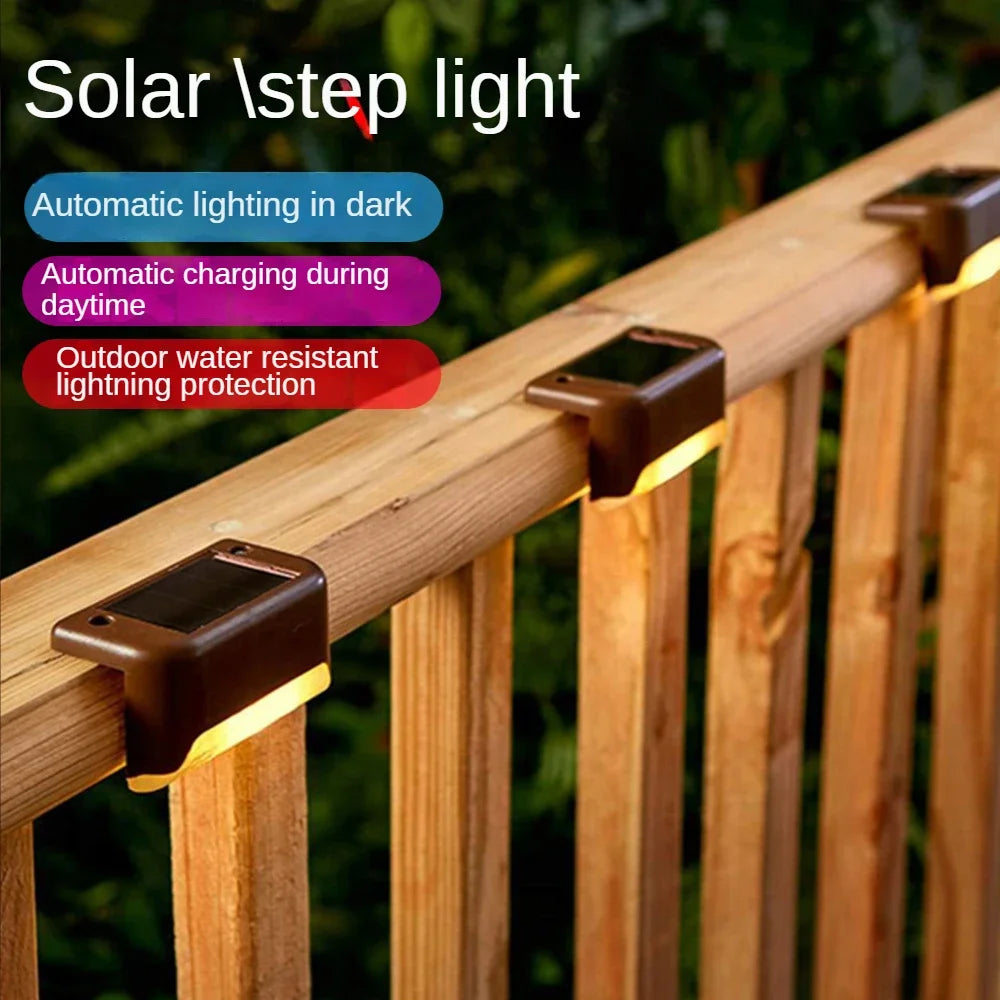 Solar Light Outdoor Stair Wall Step  LED Street  Garden Balcony Decoration Waterproof Stairs Fence Lamp