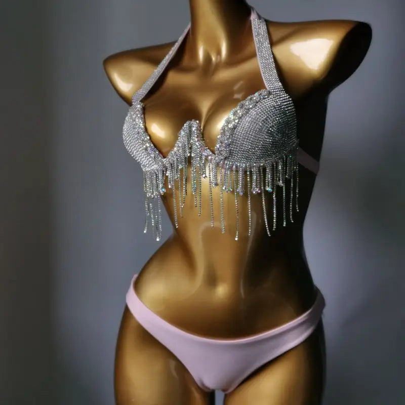2023 newest crystal bikini swimwear fashion bar bikini blingbling swimwear bikini popular bathingsuit bikini