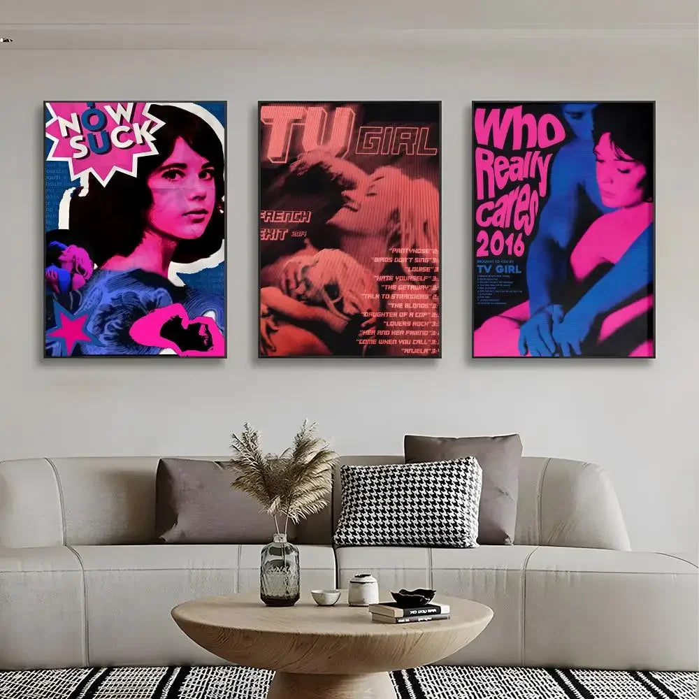 t-TV Girl Poster Wall Art Print Decorative Mural Home Decor Gift Unframed