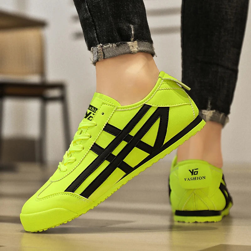 Fashion Couple Canvas Shoes Classic Design Green Leather Casual Shoes For Men Trendy Low-cut Lightweight Original Men's Sneakers
