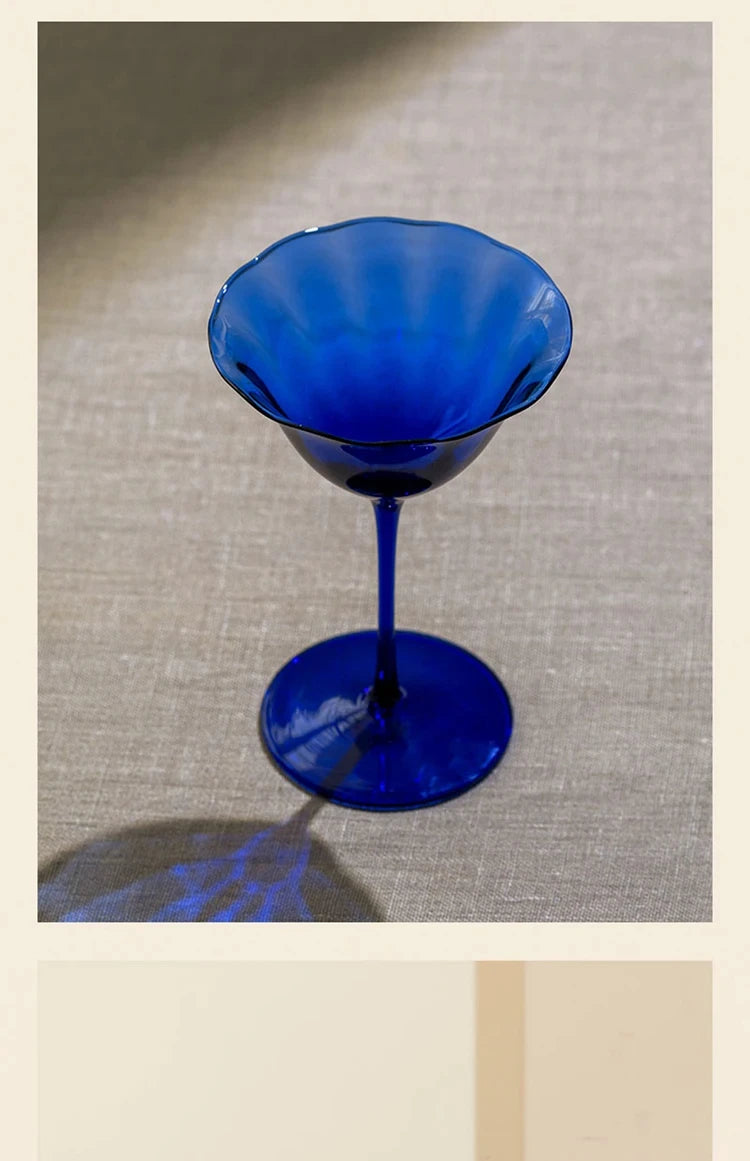 Sapphire Blue Wine Glasses Goblets niche Flowers Red Wine Glasses Crystal Glass Cocktails Martini Glasses Cup