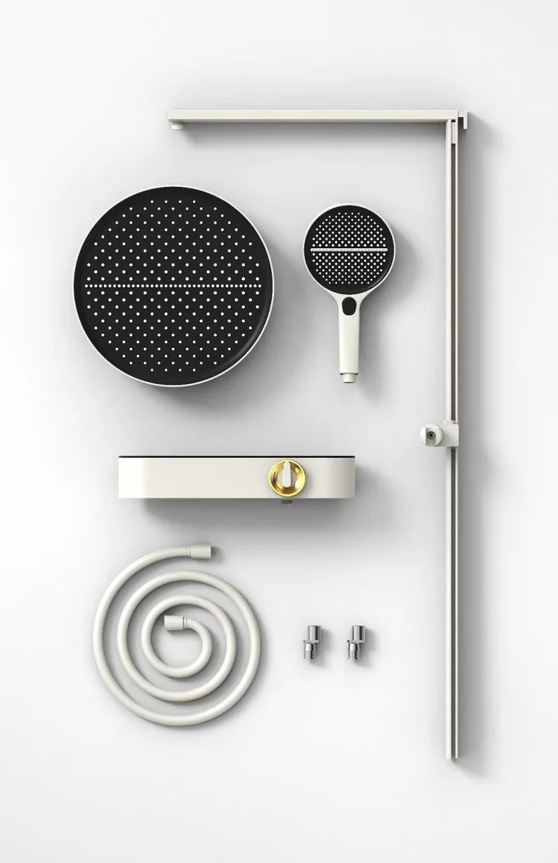 Luxury Modern Brass Bathroom shower faucet set Hot Cold water shower set Rainfall Waterfall 3 mode Shower faucet Wall Mounted