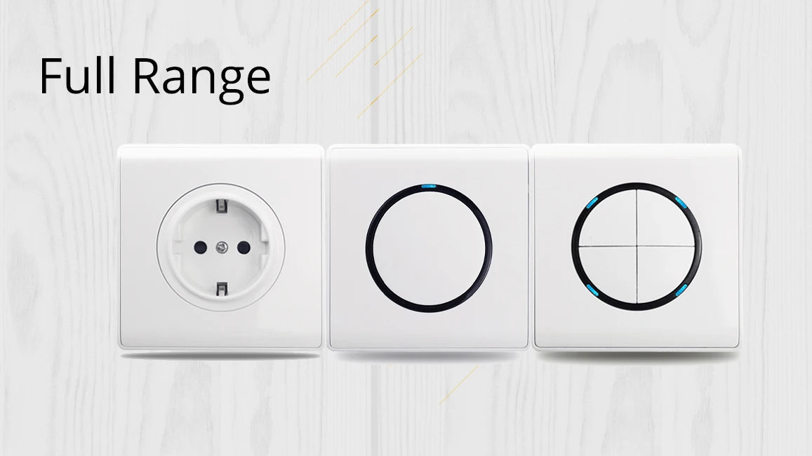 1 2 3 4 Gang Switch with LED Indicator White Plastic PC Panel On and Off Push Button Rocker 1 2 Way