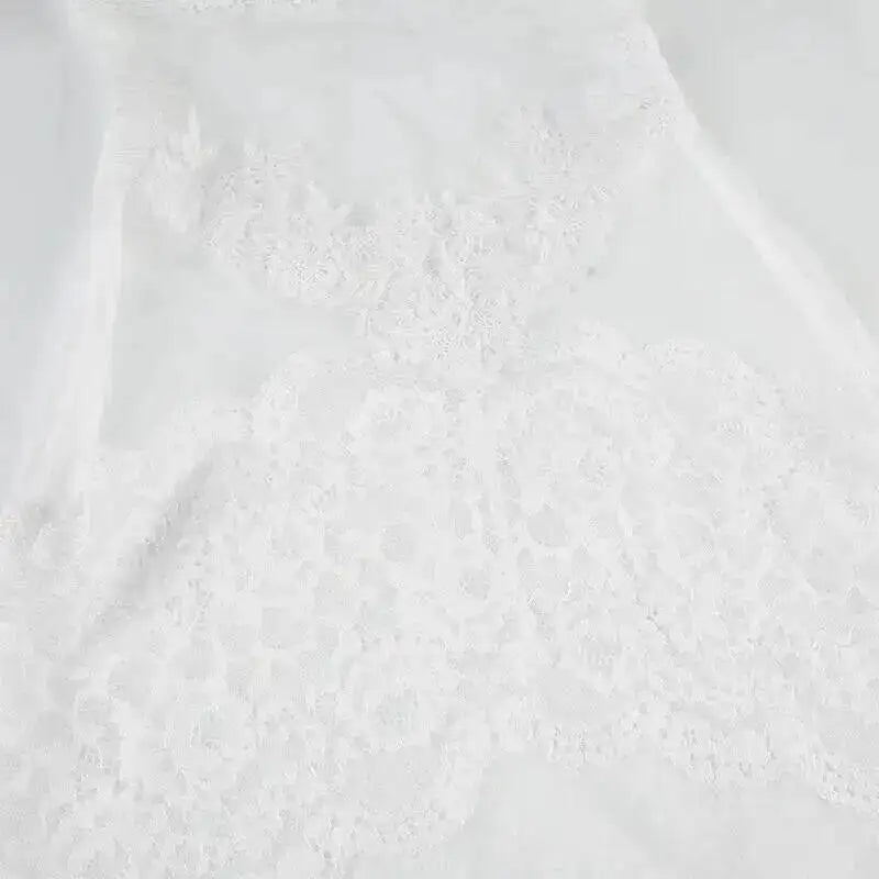 Lace Transparent Mini Dress For Women's Shestyle Embroidery Flower Mesh Transparent Flare Outfits Prom Nightwear Club Long Dress