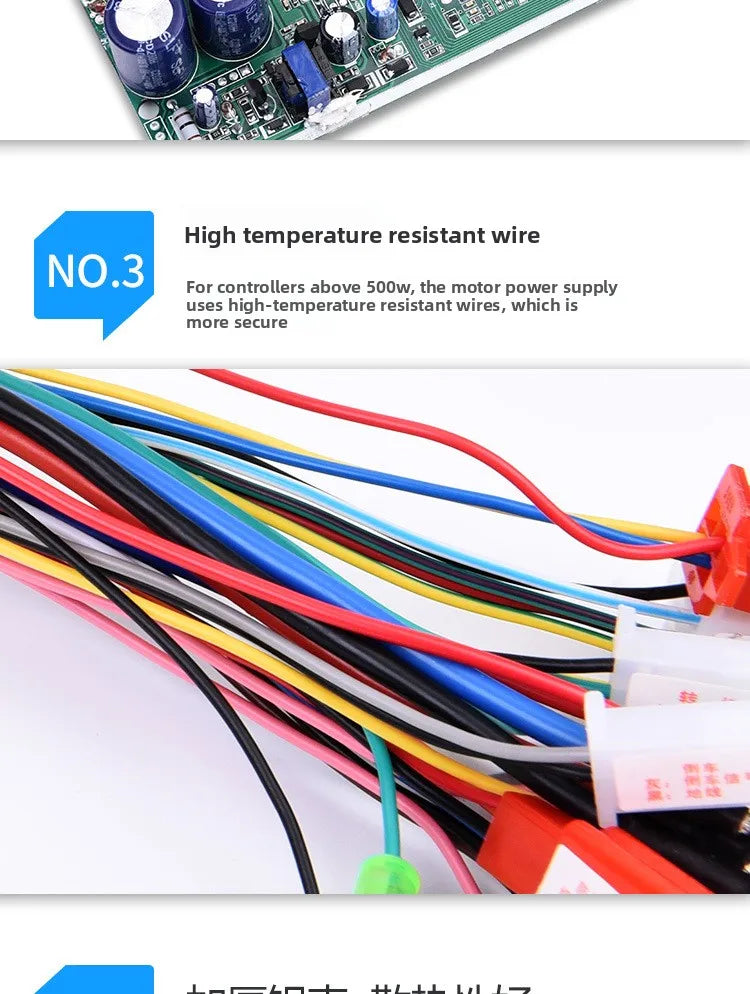 Electric Scooter Controller 36V48V 350W1000W6 Tube 60 Brushless Dual-mode Two Wheeled Tricycle with Stable High-quality Output