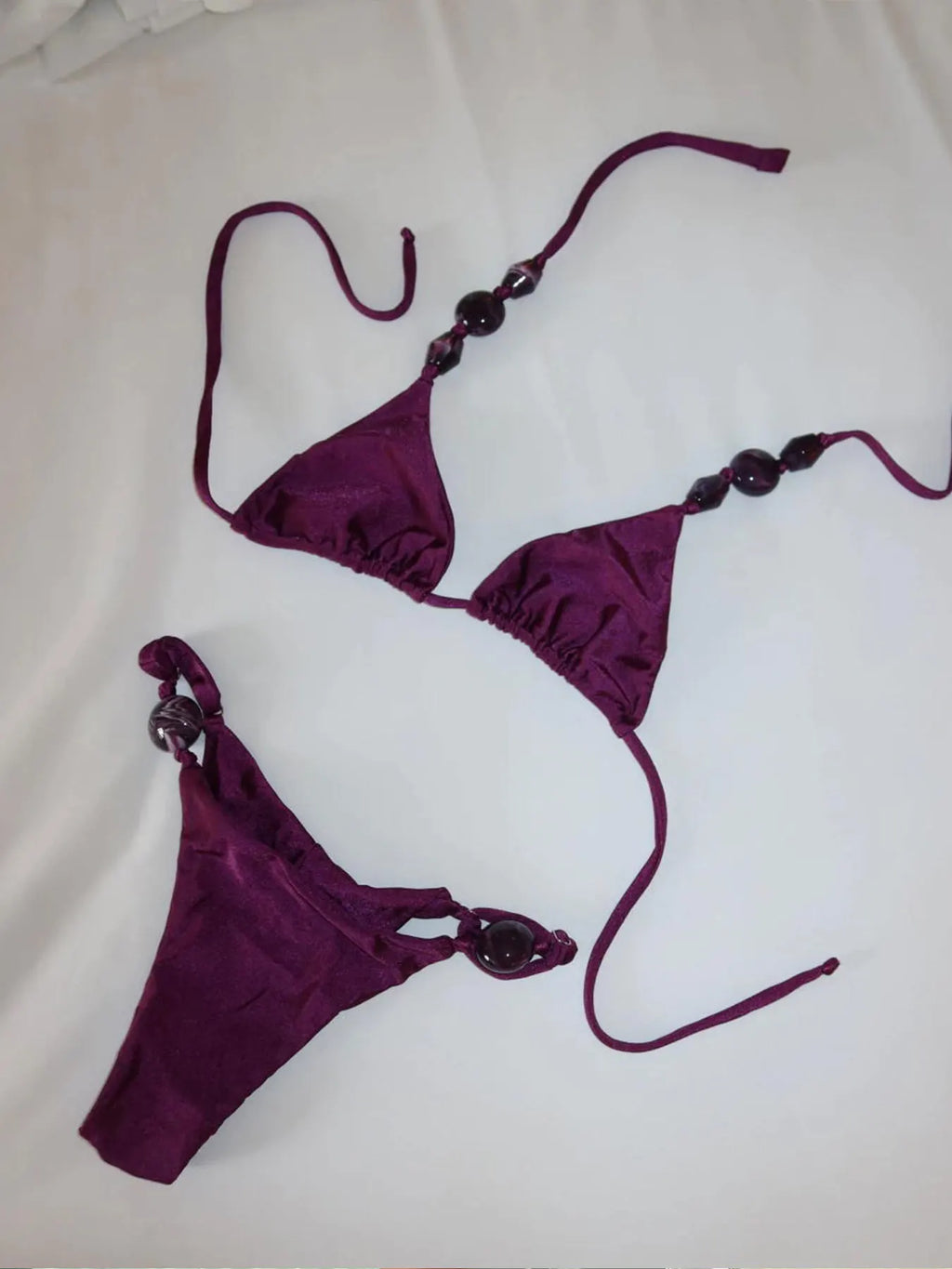 Sexy Bikini Swimwear Women Swimsuit Halter Bead Bikini Set Bathing Suit Two Piece Bikini Summer Beachwear