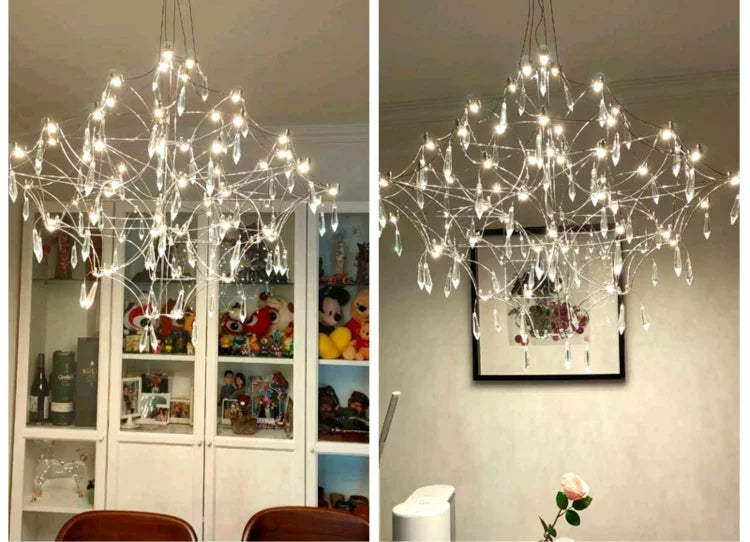 Luxury Chandelier LED Crystal Chandelier Restaurant Modern Light Romantic Living Room Villa Full of Stars Decorative Lighting