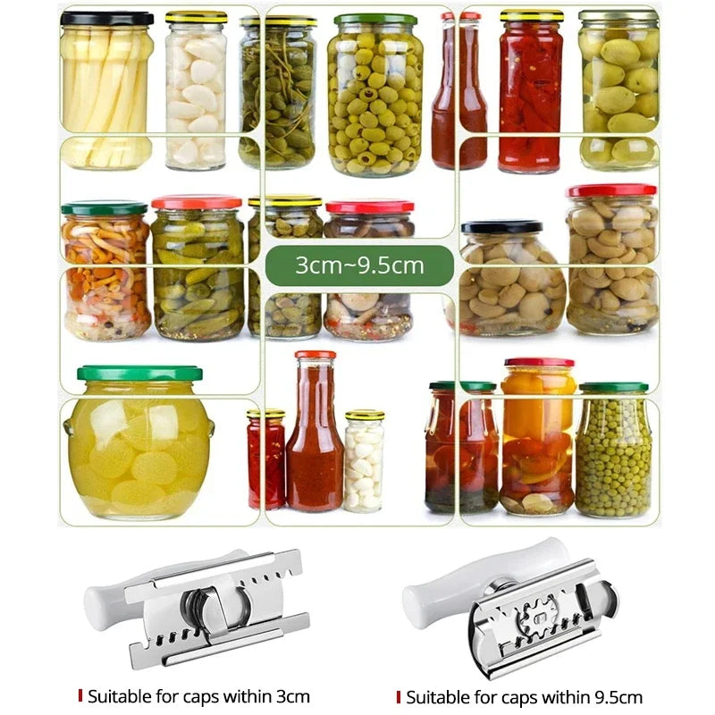 Opener Adjustable Opener of Jars and Lids Stainless Steel Bottle Opener Wine Beer Cans Accessories Kitchen Gadgets