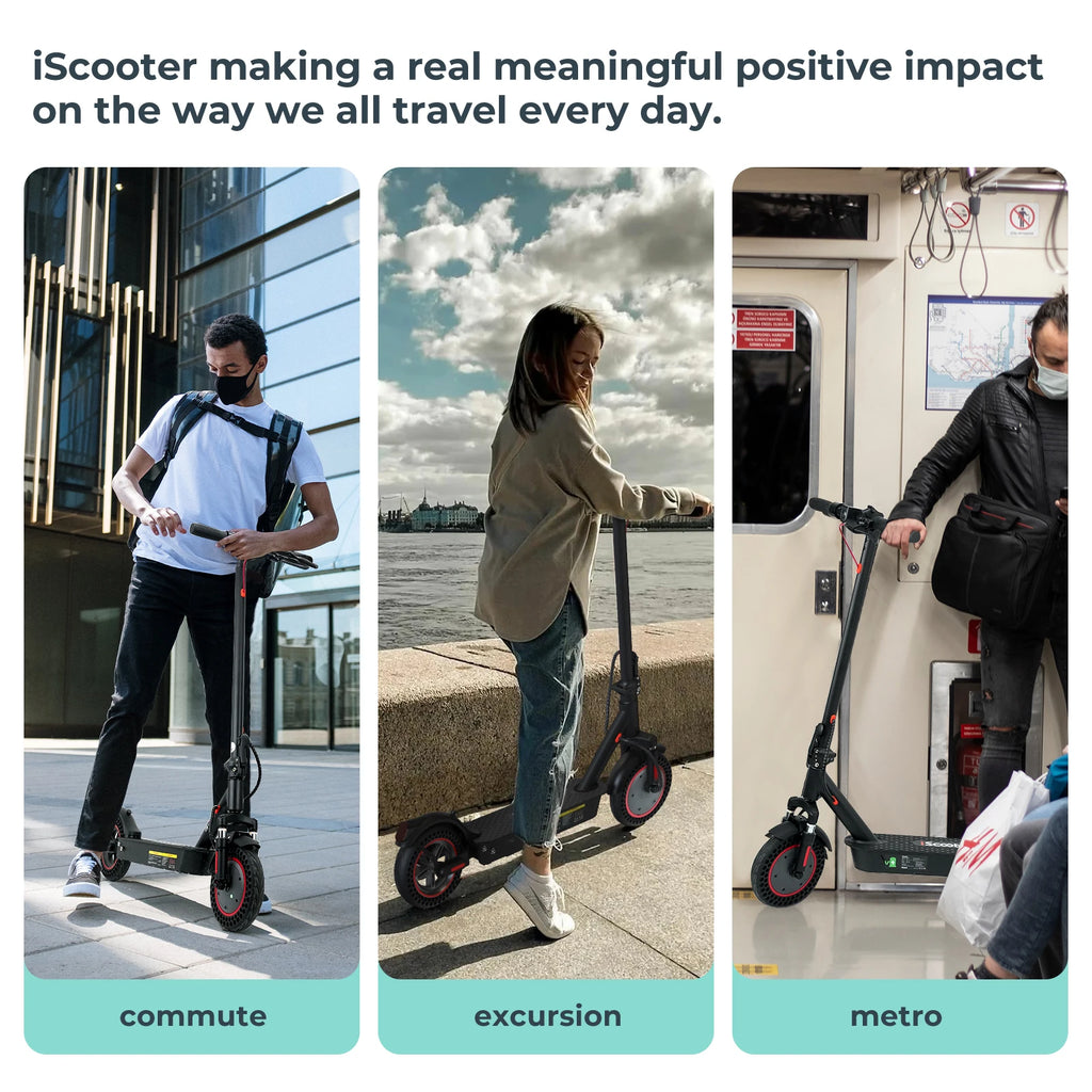 ISCOOTER I9MAX Adult E-Scooter 500W Motor E-Scooter 36V10AH Battery E Scooter 10 Inch Solid Tires Electric Scooter
