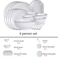 White With Black Dinner Plate Set Ceramic Serving Tray Food Dishes Rice Salad Noodles Bowl Soup Kitchen Dinnerware